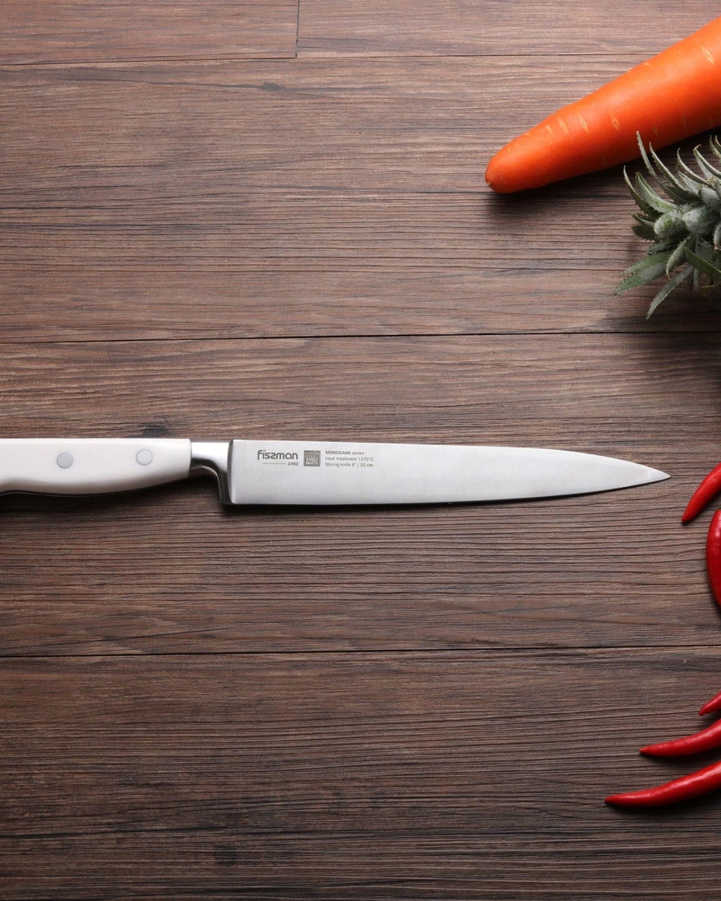 Fissman Slicing Knife Monogami White/Silver 8Inch
