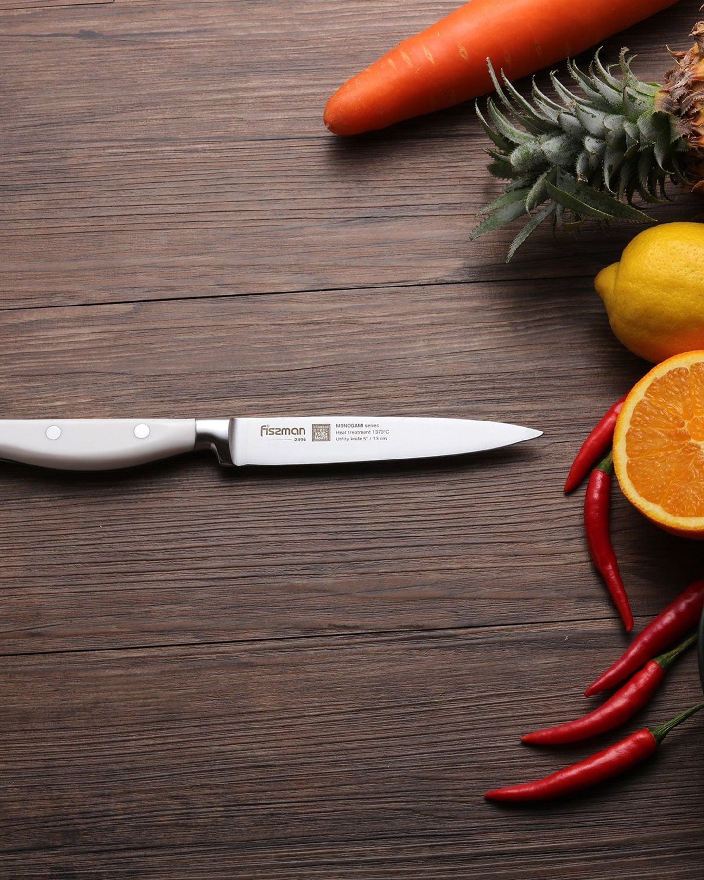 Fissman Utility Knife Monogami White/Silver 5Inch