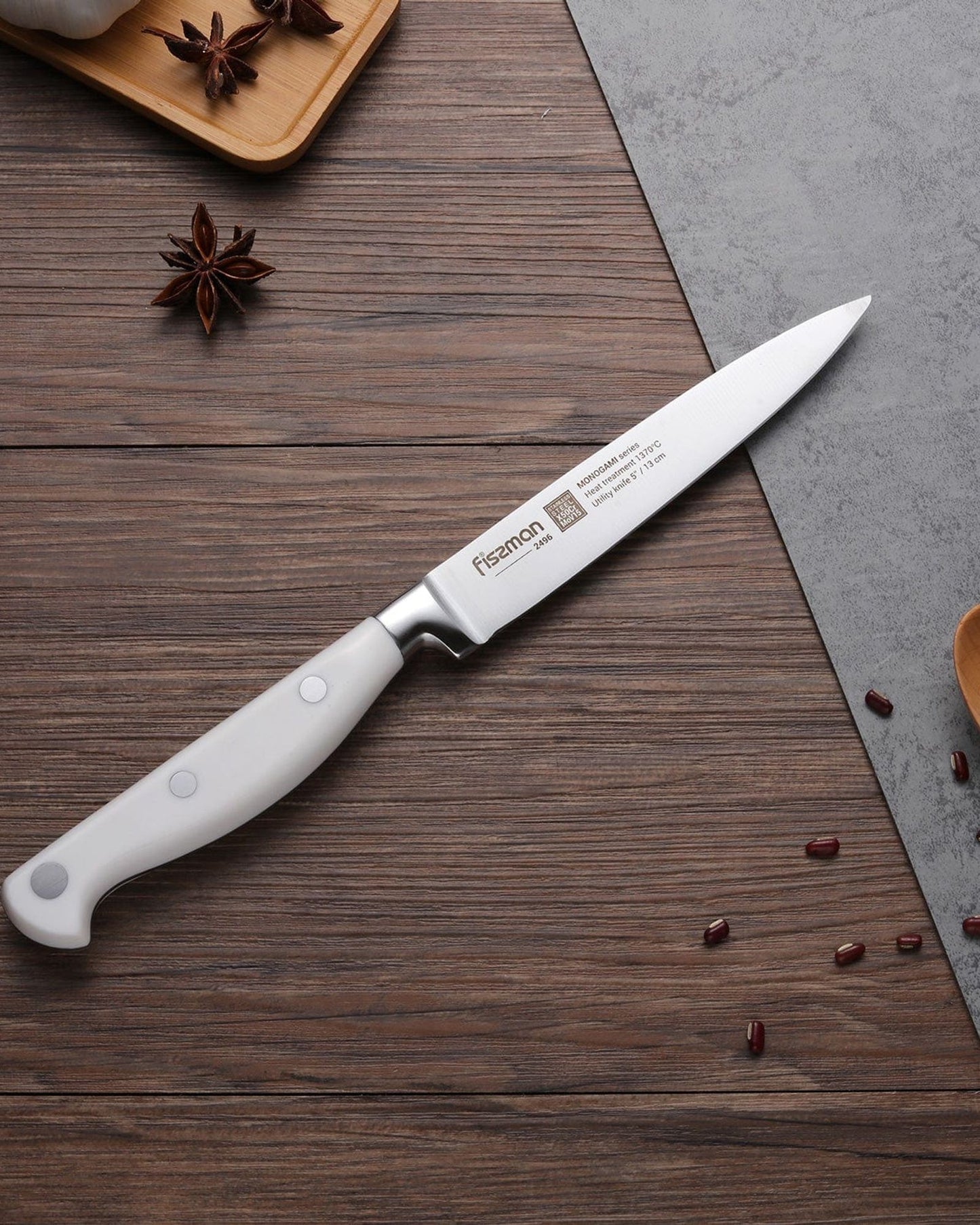 Fissman Utility Knife Monogami White/Silver 5Inch