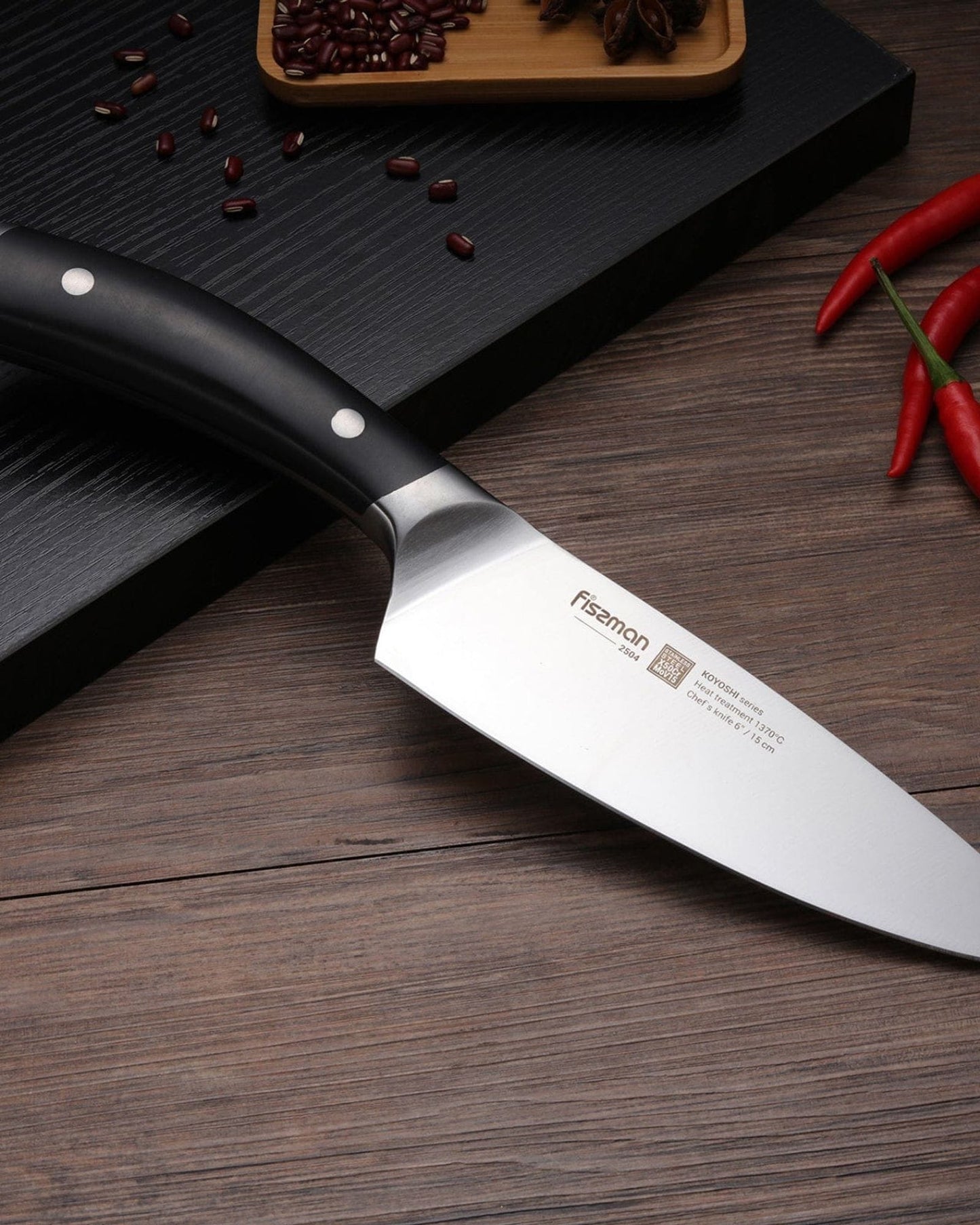 Fissman Chefs Knife Black/Silver 6Inch