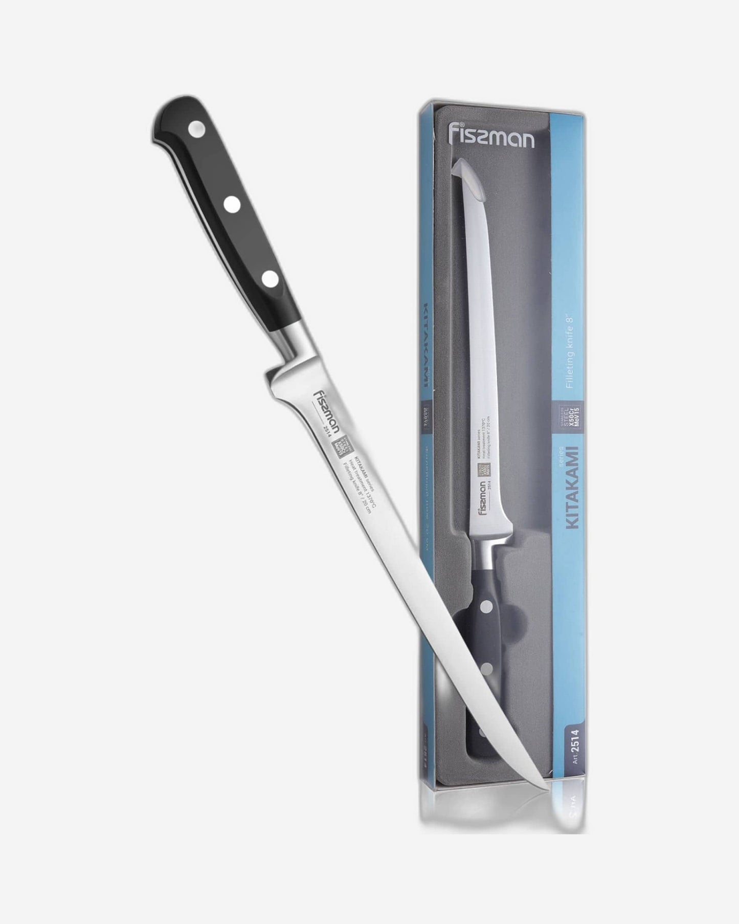 Fissman Fillet Knife Kitakami Black/Silver 8Inch
