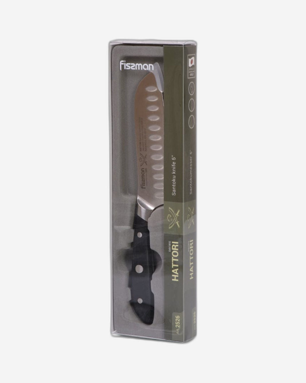 Fissman Santoku Knife Hattori Silver/Black 5Inch