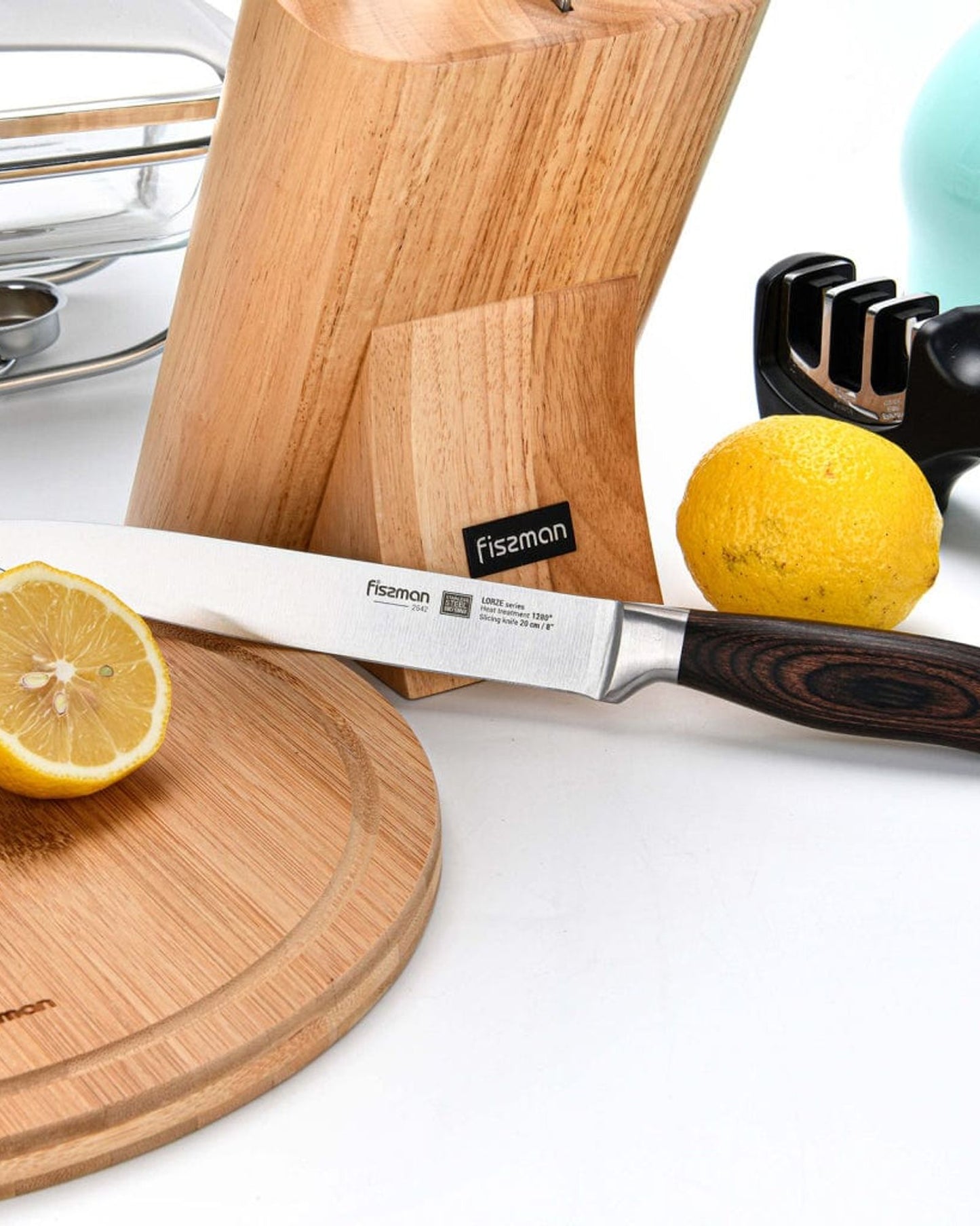 Fissman Slicing Knife Lorze Silver/Brown 8inch Stainless Steel