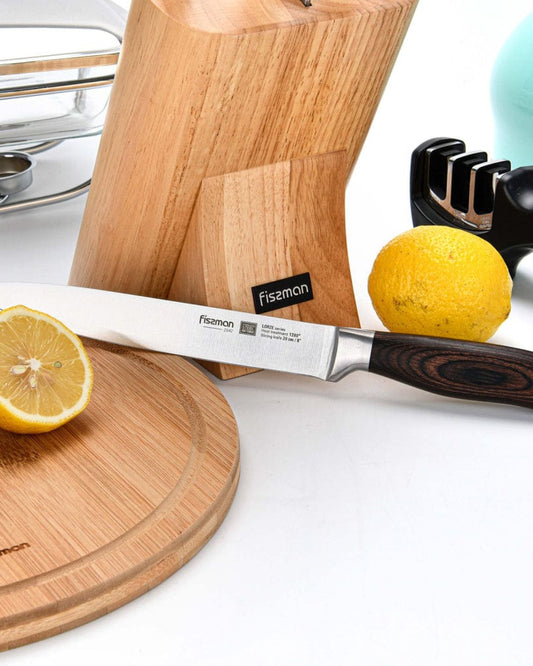 Fissman Slicing Knife Lorze Silver/Brown 8inch Stainless Steel