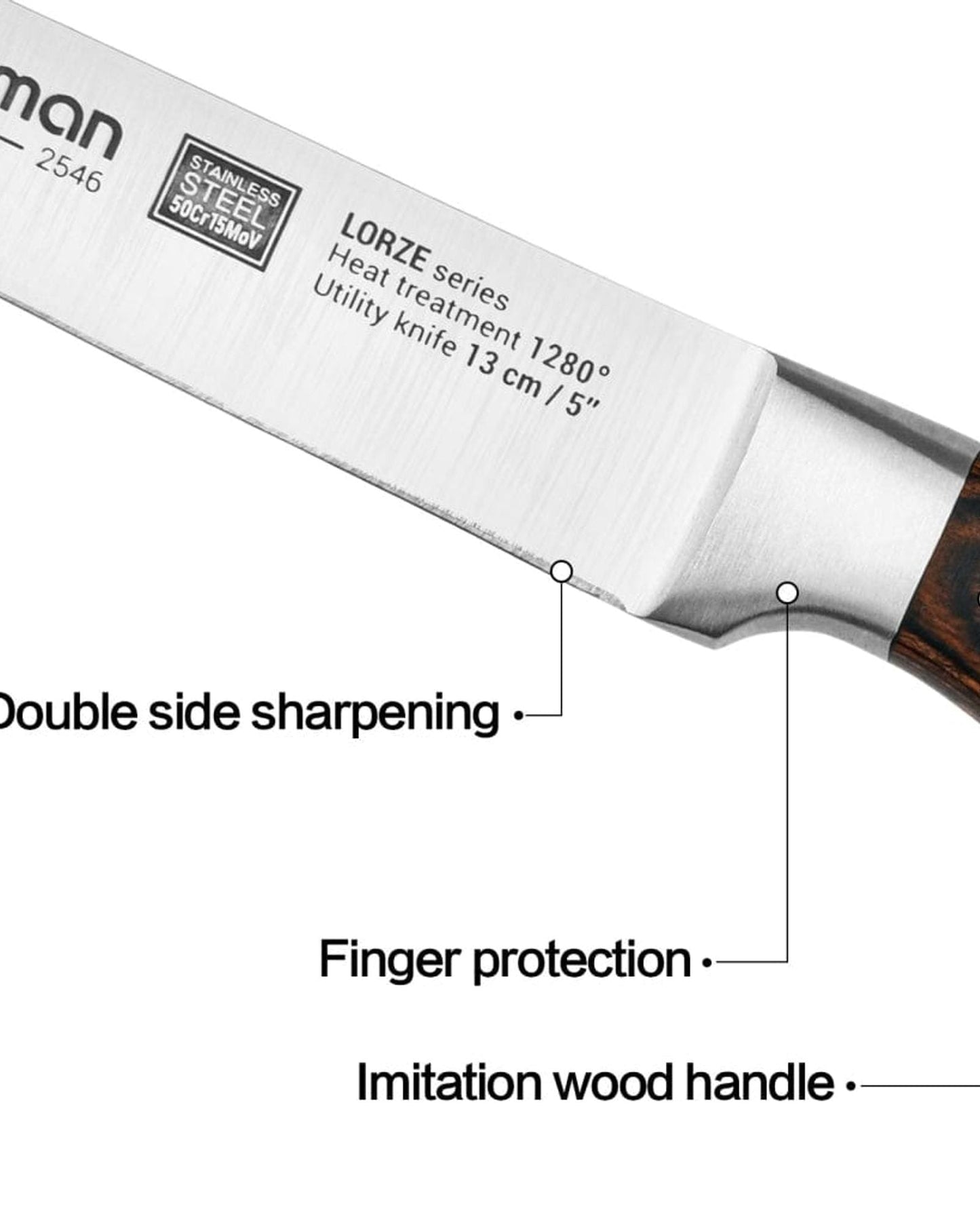 Fissman Utility Knife Lorze Silver/Brown 5Inch