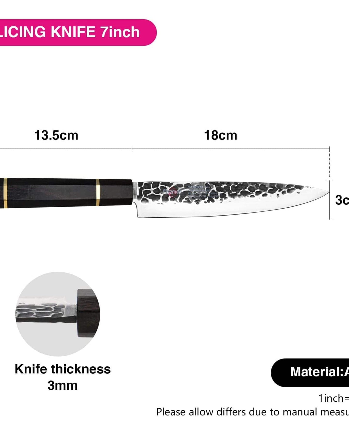 Fissman Slicing Knife Samurai Bokuden 8Inch