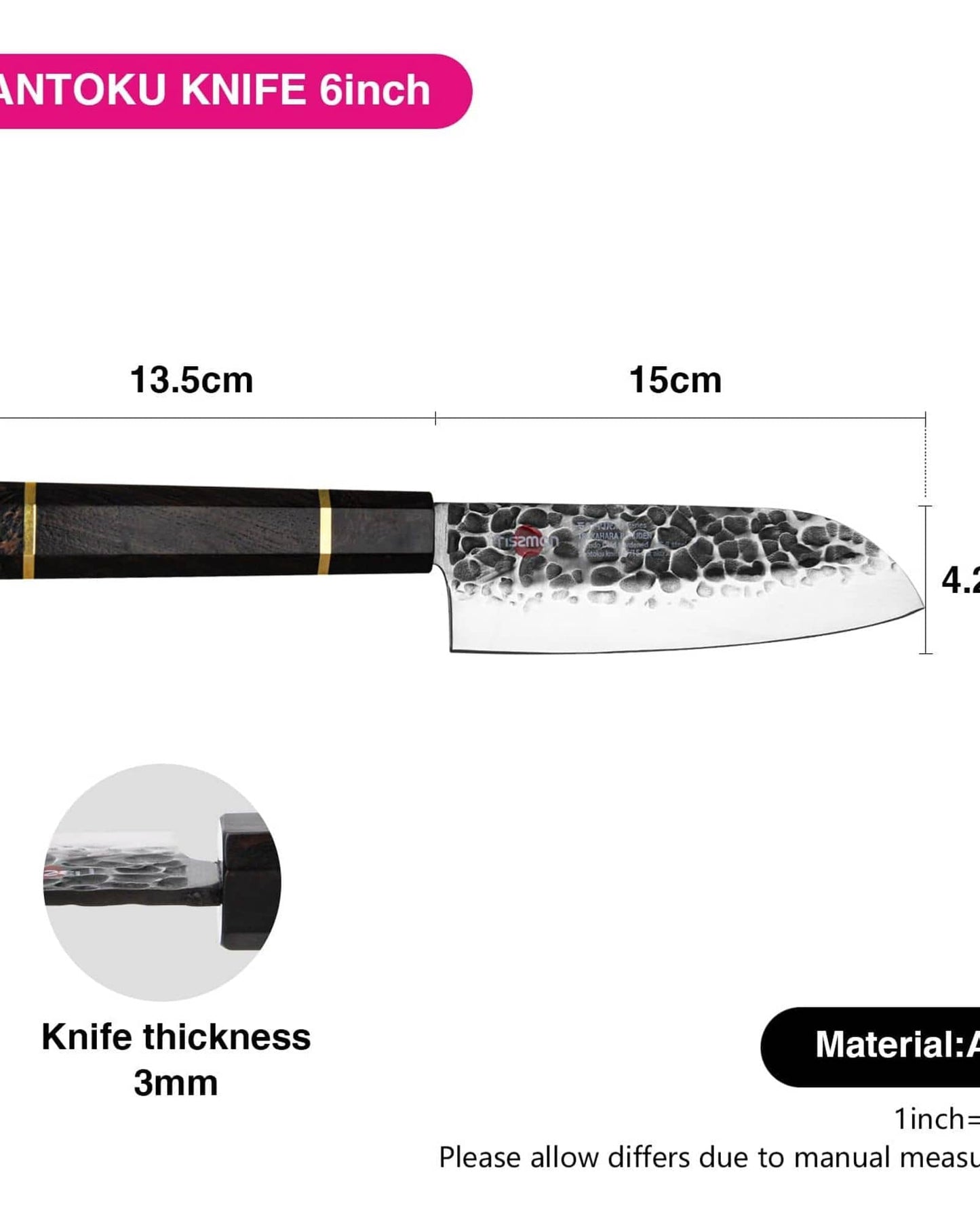 Fissman Santoku Knife Samurai Bokuden 6Inch