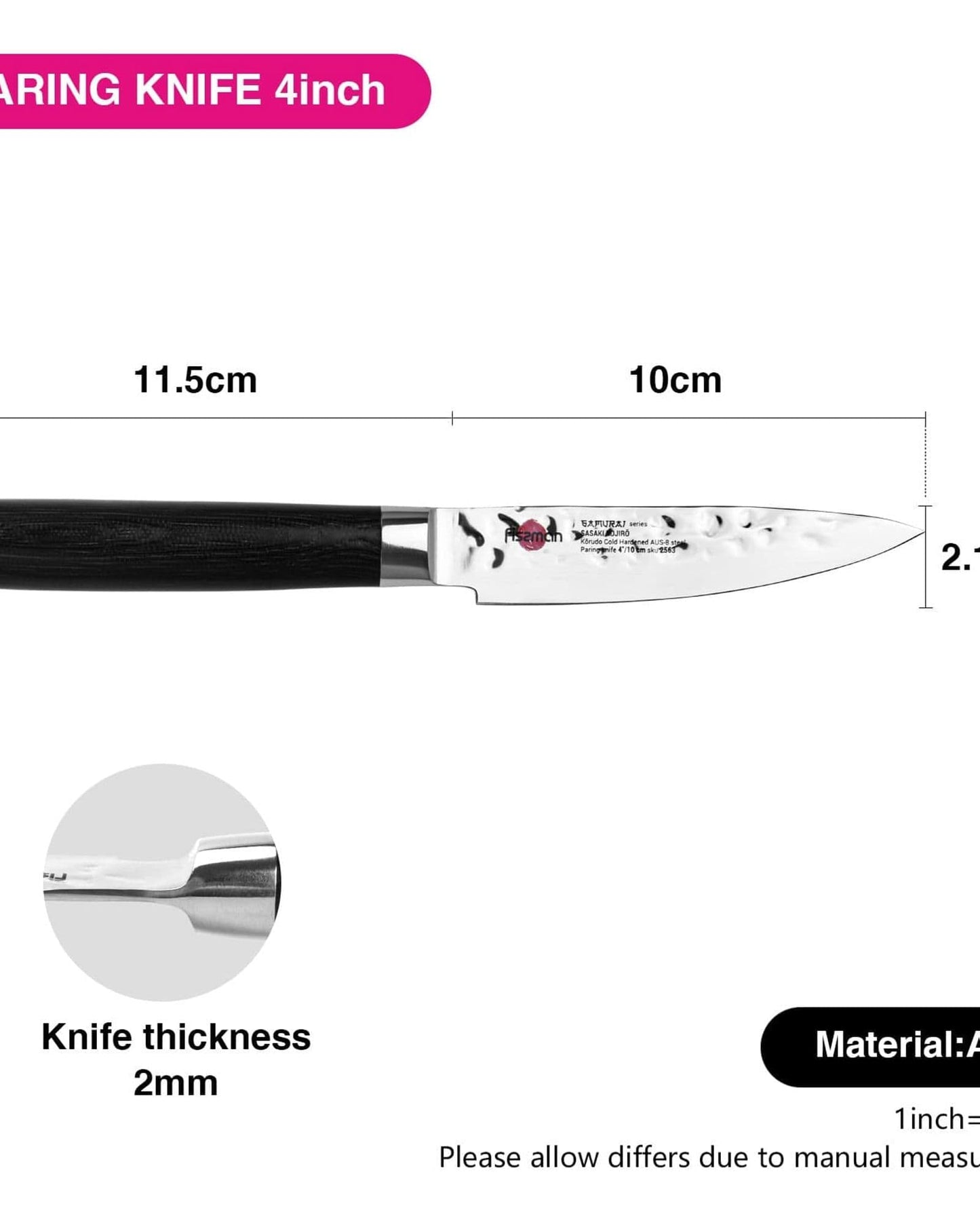 Fissman Paring Knife Samurai Kojiro 4Inch