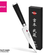 Fissman 4.5" Utility Knife SAMURAI MUSASHI 11 Cm (Steel DAMASCUS)