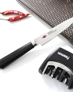 Fissman 4.5" Utility Knife SAMURAI MUSASHI 11 Cm (Steel DAMASCUS)