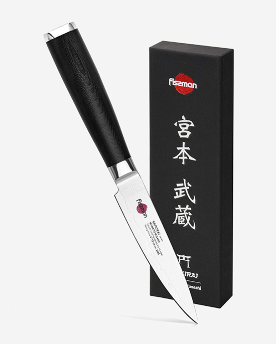Fissman 4" Paring Knife SAMURAI MUSASHI 10 Cm (Steel DAMASCUS)