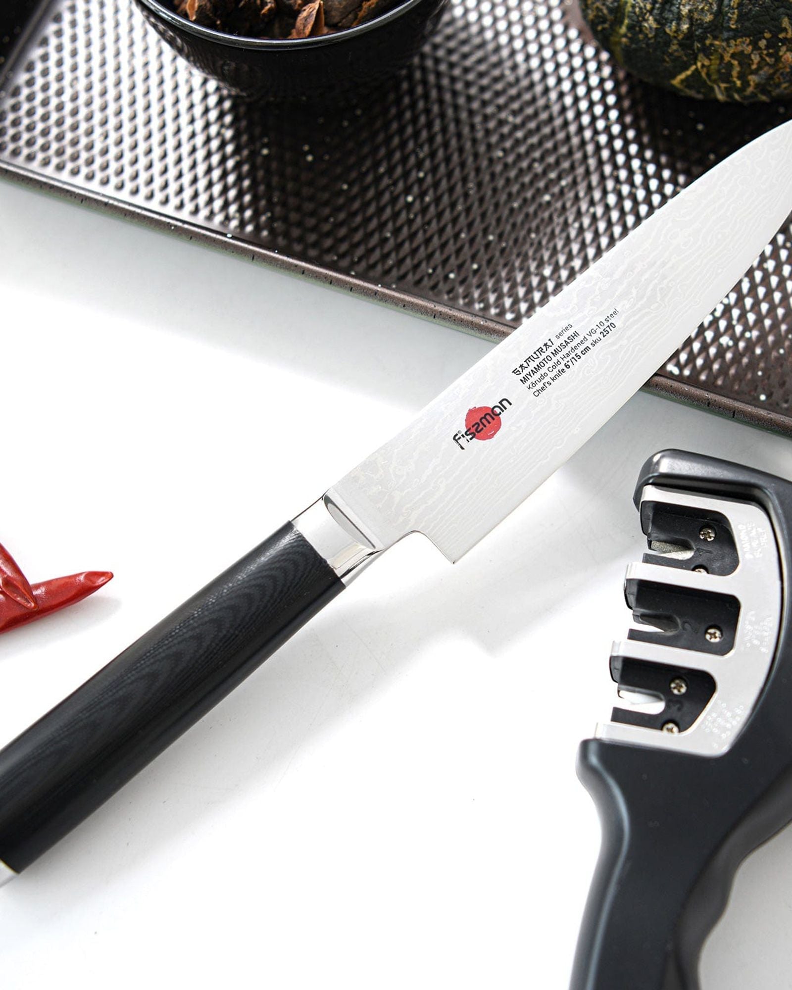 Fissman 6" Chef's Knife SAMURAI MUSASHI 15 Cm (Steel DAMASCUS)