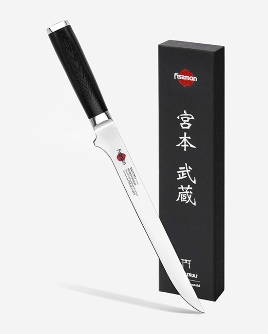 سكين تقطيع فيسمان ساموراي موساشي 8 بوصات 20 سم (فولاذ دمشقي)