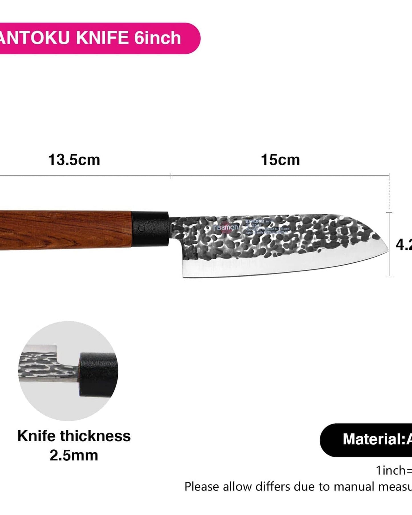 Fissman Santoku Knife Samurai Ittosai 6Inch