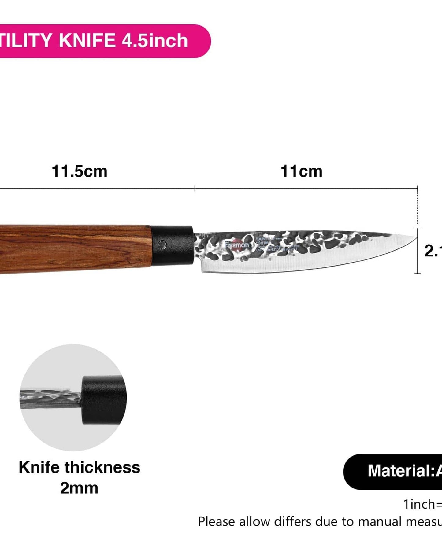 Fissman Utility Knife Samurai Ittosai 4.5Inch