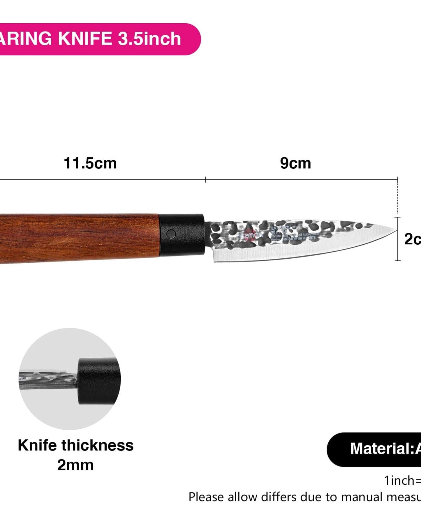Fissman 3.5" Paring Knife SAMURAI ITTOSAI 9 Cm(steel AUS-8)