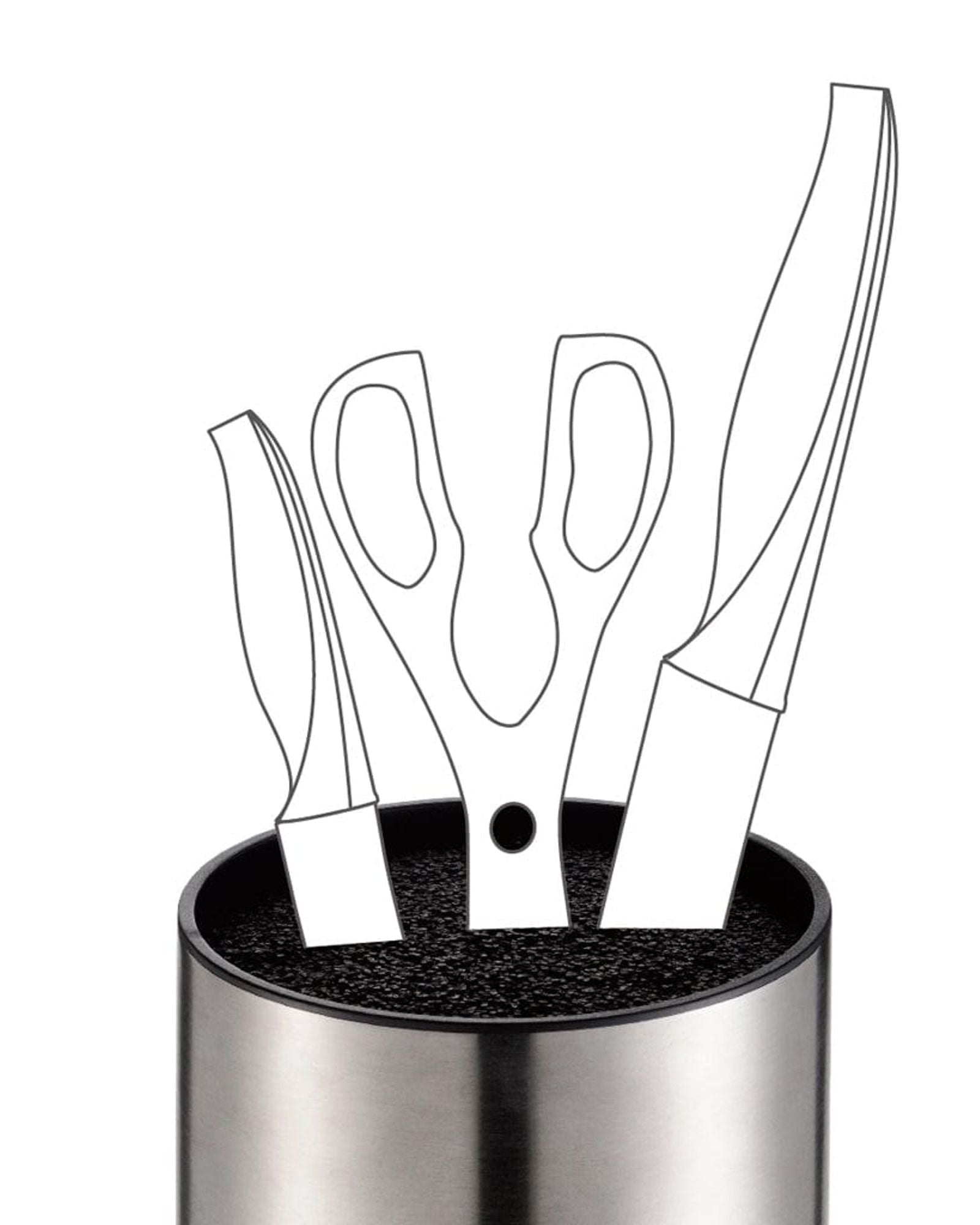 Fissman Kitchen Knife Organizer 11x11x22 Cm  (Stainless Steel)