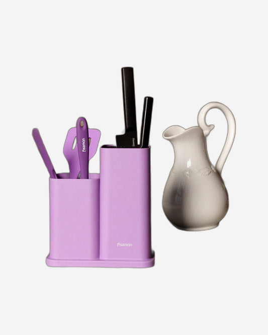 Fissman Kitchen Knife and Utensil Organizer 10x10x23.10x10x17cm Purple