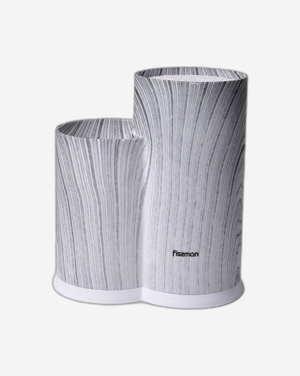 Fissman Kitchen Knife And Utensil Organizer 11x11x22+11x8x17cm GREY MARBLE (Plastic)