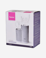 Fissman Kitchen Knife And Utensil Organizer 11x11x22+11x8x17cm GREY MARBLE (Plastic)