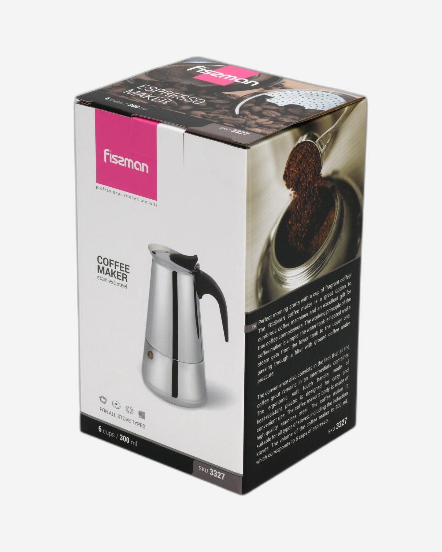Fissman Coffee Maker (450ml) For 9 Cups (Aluminium)