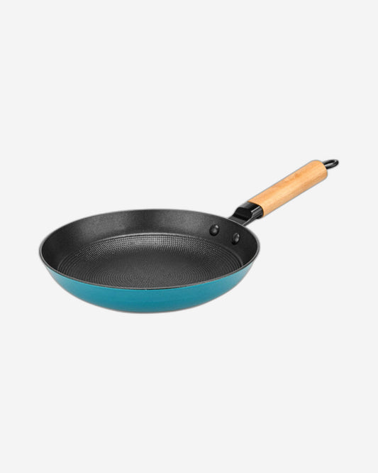 Fissman Frying Pan Non-Stick Coating With Enamelled Lightweight Cast Iron Seagreen Series Series Blue/Black/Beige 24x4.5cm
