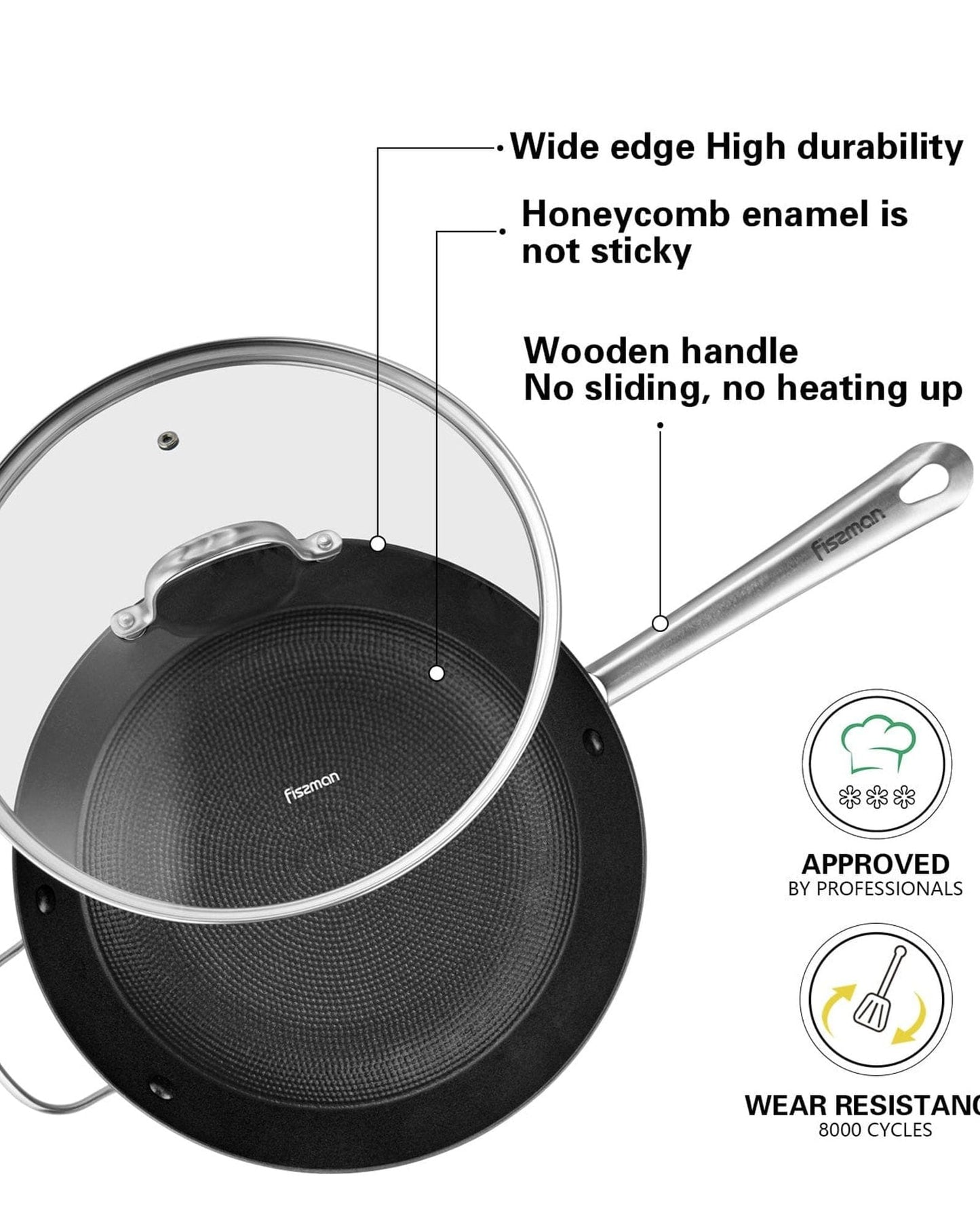 Fissman Deep Frying Pan Melita Black 30cm