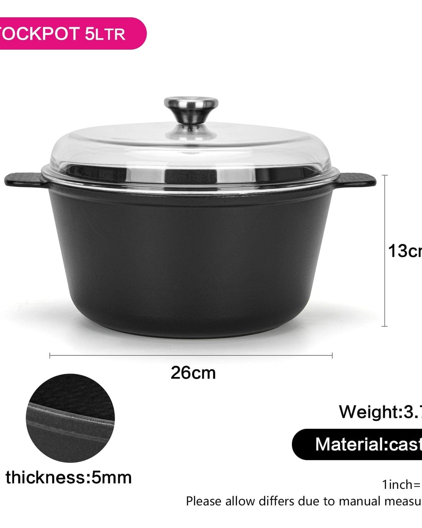 Fissman Stockpot Nomada Black 5L