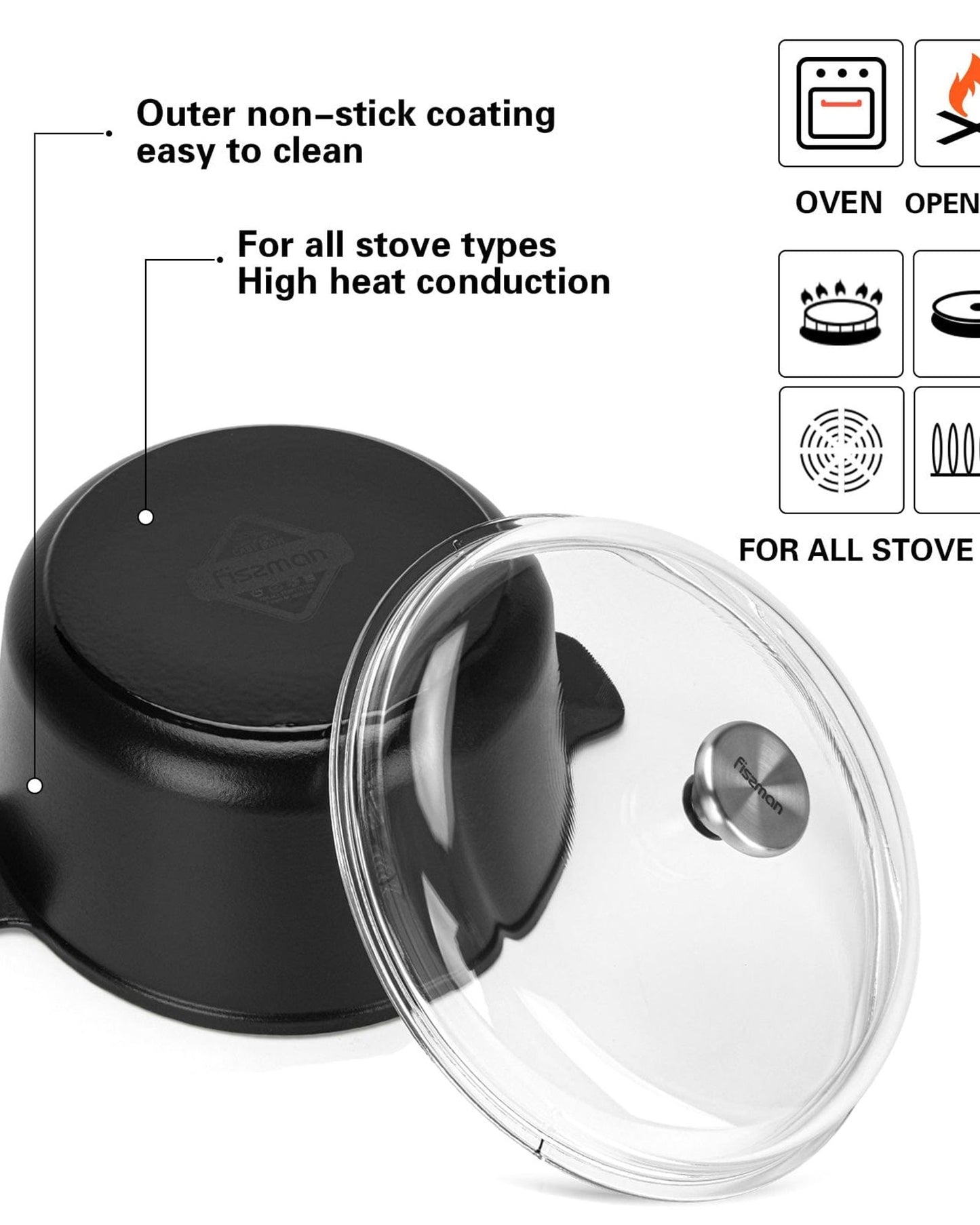 Fissman Stockpot Nomada Black 5L