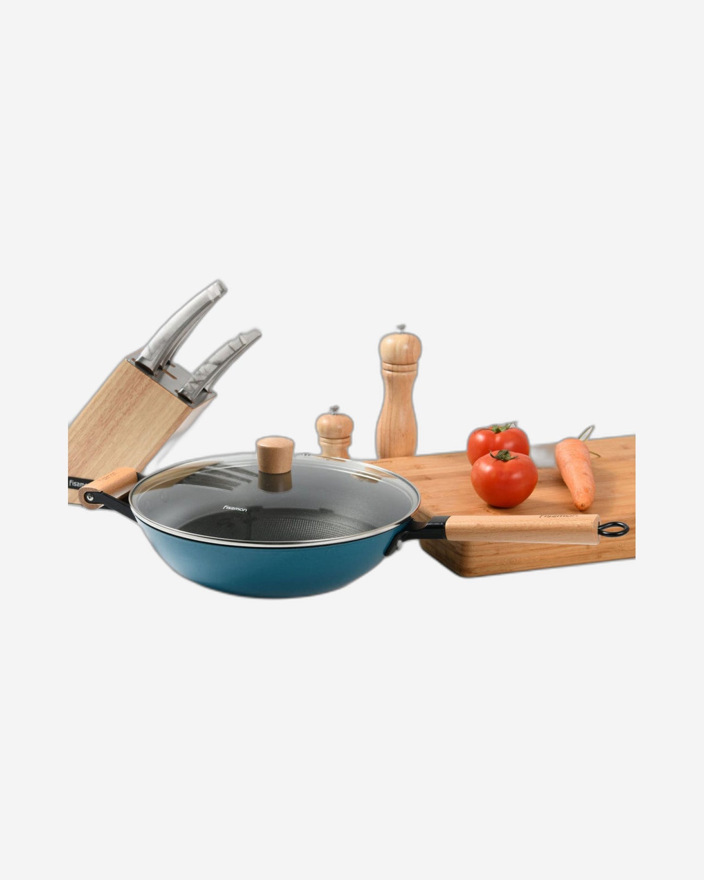 Fissman Wok Pan Black/Beige/Blue