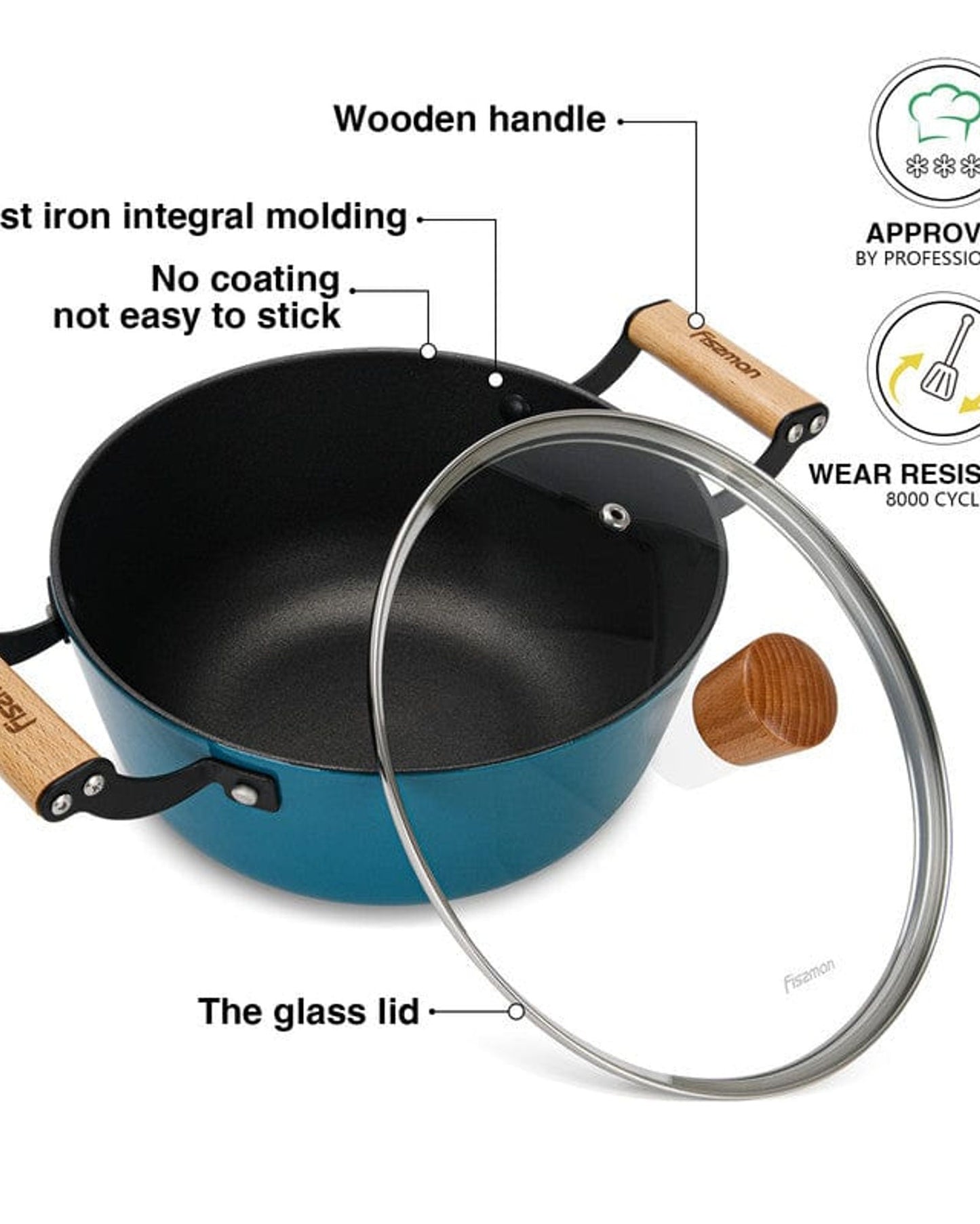 Fissman Stockpot Seagreen Cast Iron 4L