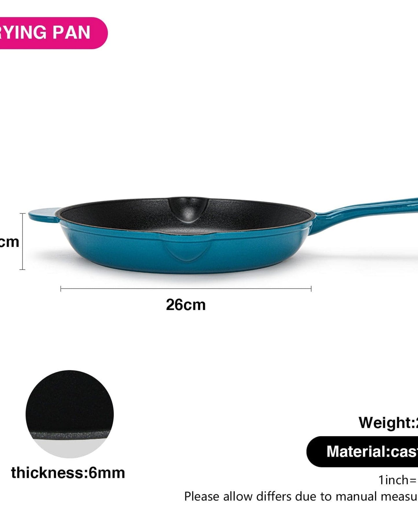 Fissman Frying Pan Cast Iron 26cm Helper