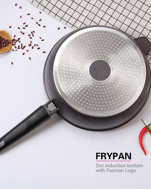 Fissman Deep Frying Pan With Detachable Handle Rebusto Series Platinum Coated Non Stick Dark Brown/Black 28x7.4cm