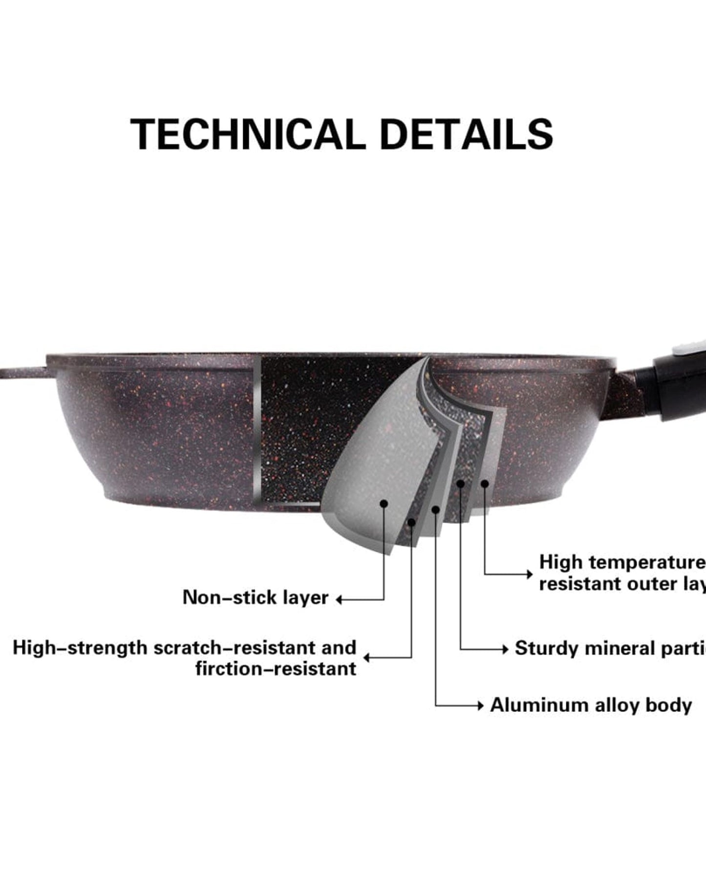 Fissman Deep Frying Pan Rebusto Dark Brown/Black 28cm