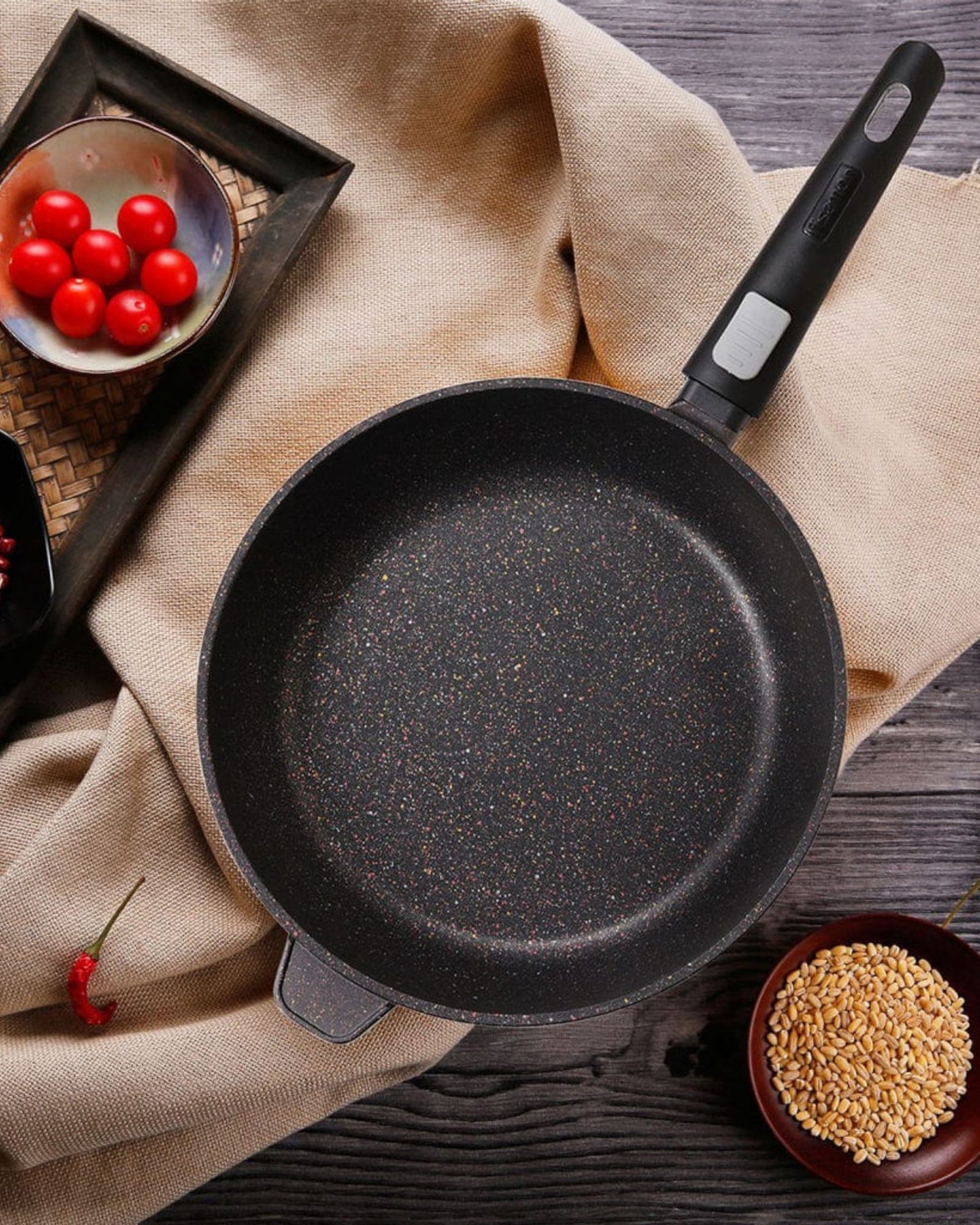 Fissman Deep Frying Pan Rebusto Dark Brown/Black 28cm