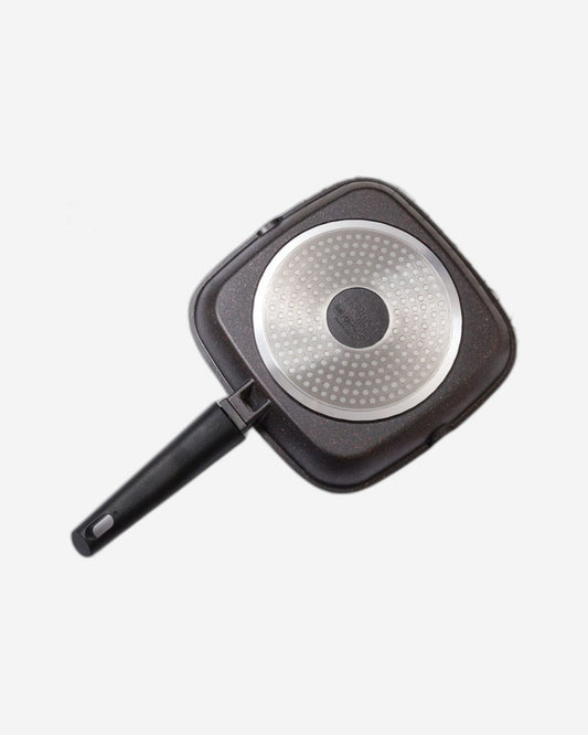 Fissman Grill Pan With Detachable Handle  Rebusto Series Platinum Coated Non Stick Black 24x4cm