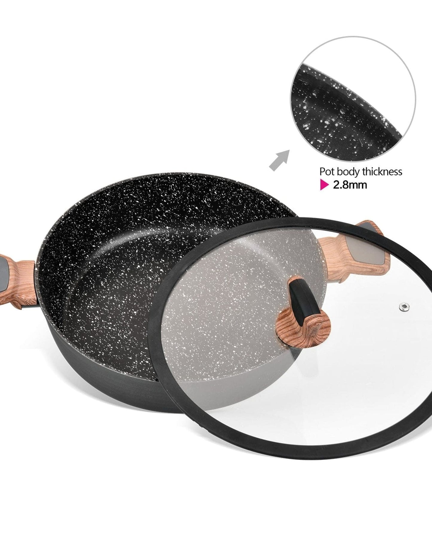 Fissman Casserole Diamond Aluminum Black 28cm