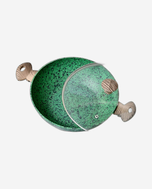 Fissman Wok With Lid Malachite Series Aluminium Green 30x9cm