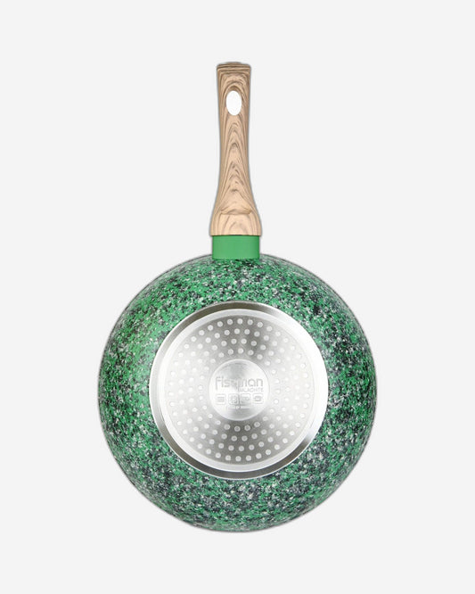 Fissman Wok Pan Malachite Series With Induction Bottom Aluminum Non-Stick Green 24x7cm