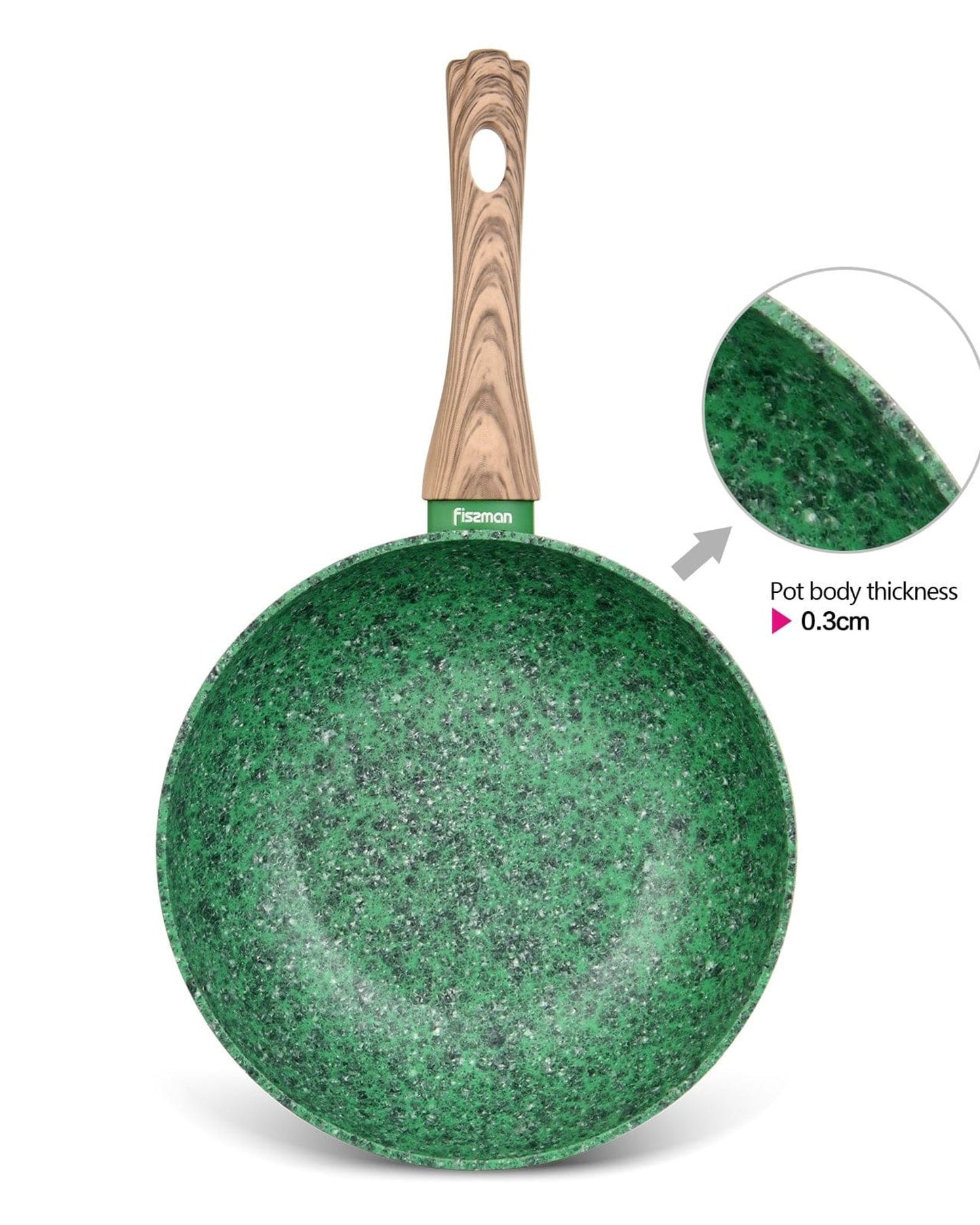 Fissman Wok Pan Malachite Aluminum Green