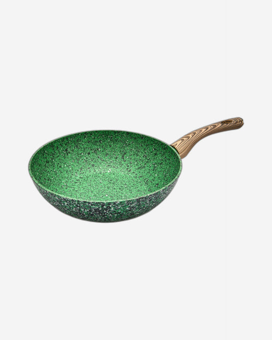 Fissman Wok Pan Malachite Series With Aluminum And Induction Bottom Green 28x8cm