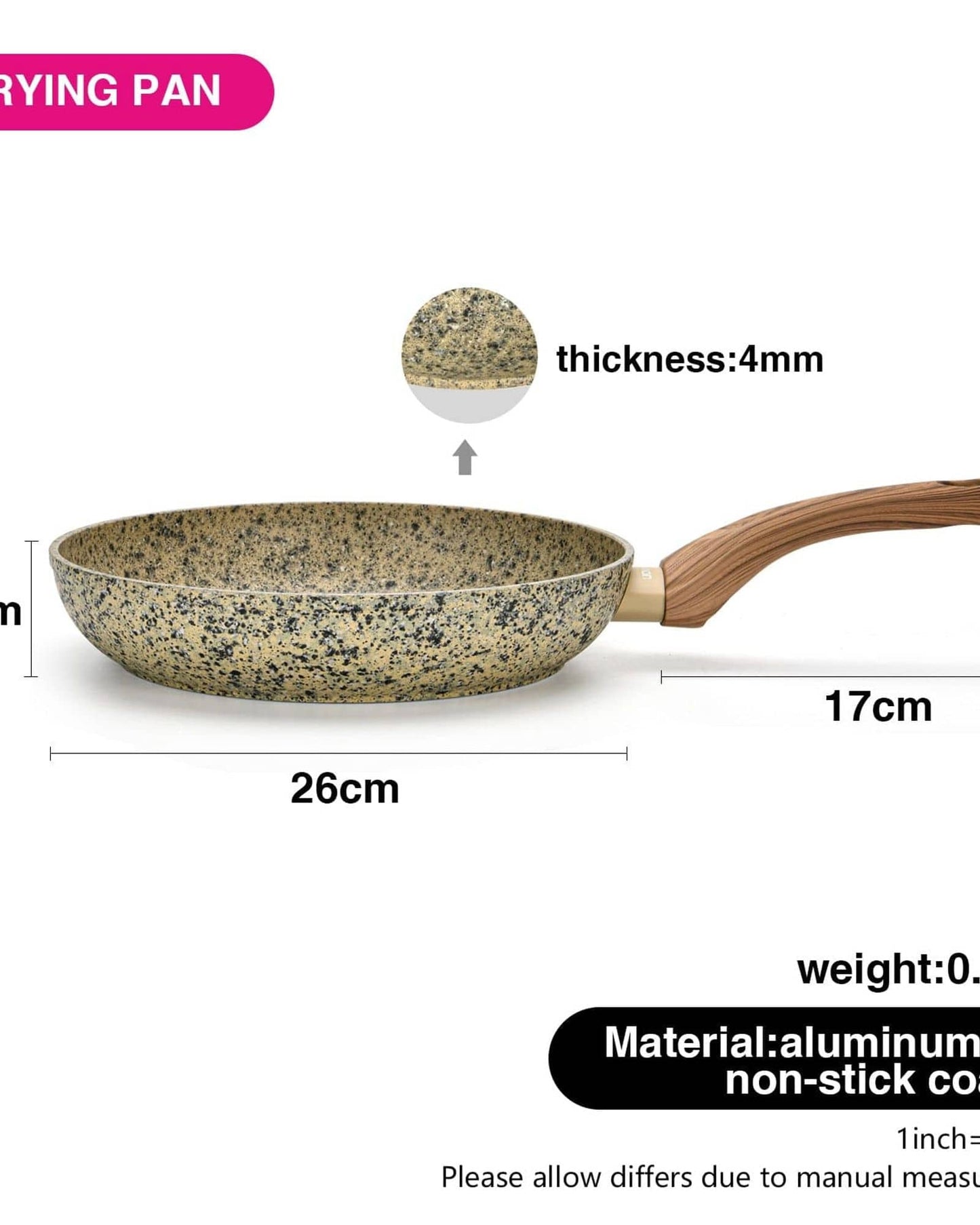 Fissman Frying Pan Crema Nova Aluminum Multicolour 26cm
