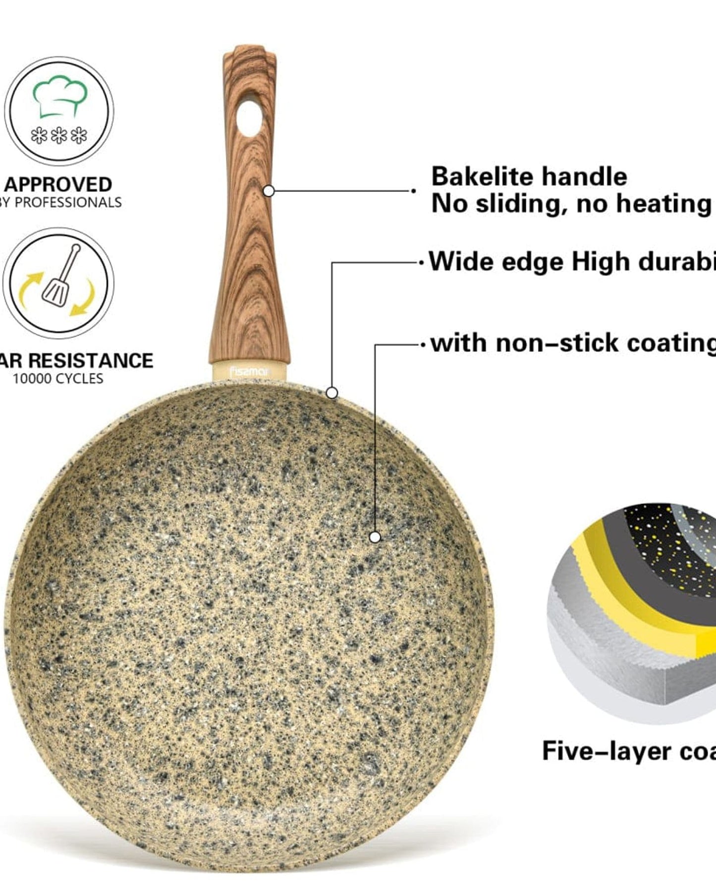 Fissman Frying Pan Crema Nova Aluminum Multicolour 26cm