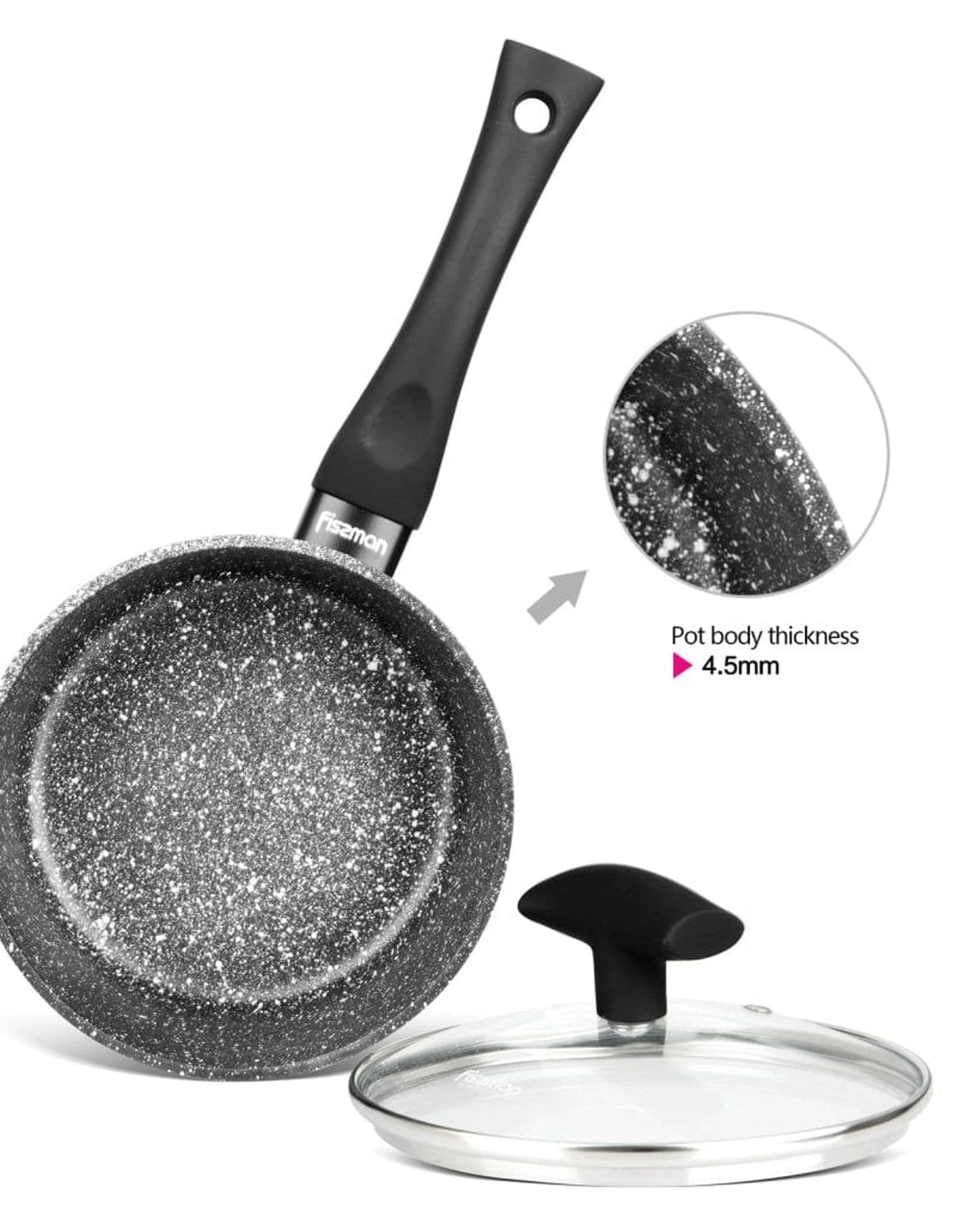 Fissman Saucepan Fiore Aluminum Black 1.7L