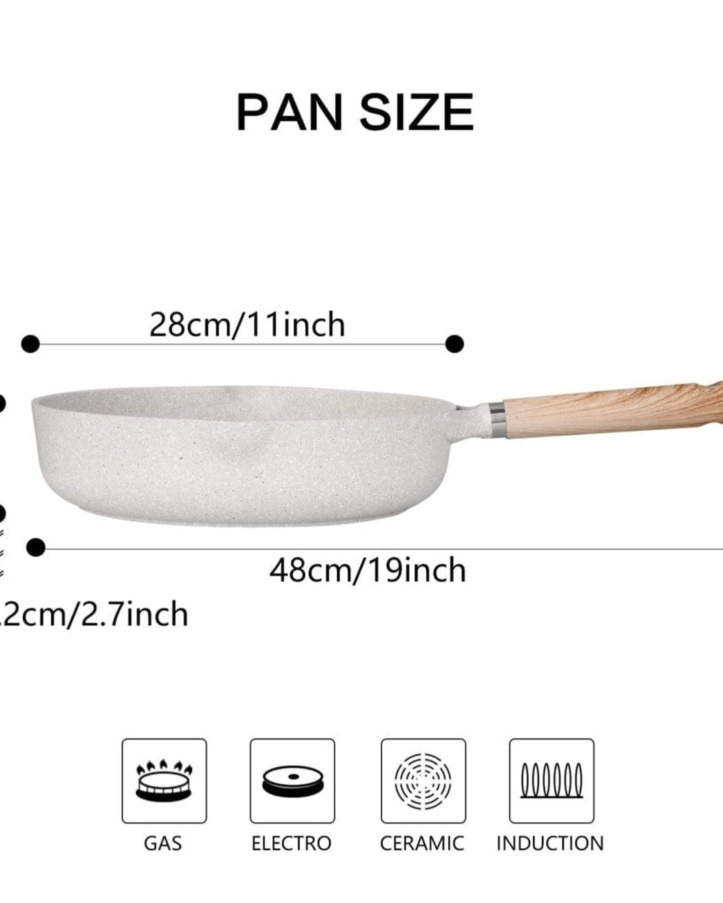 Fissman Deep Frying Pan Borneo Aluminum Grey/Beige 28cm