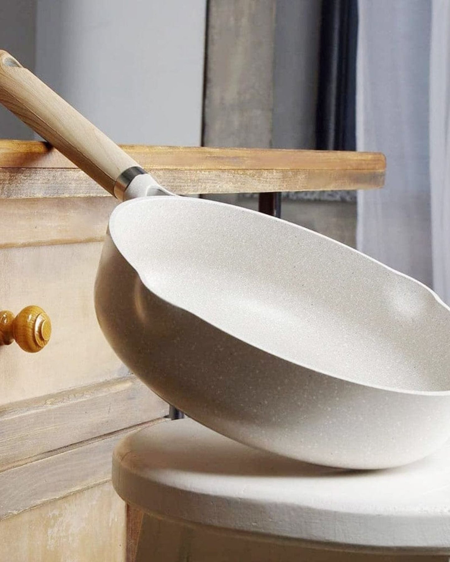 Fissman Deep Frying Pan Borneo Aluminum Grey/Beige 28cm