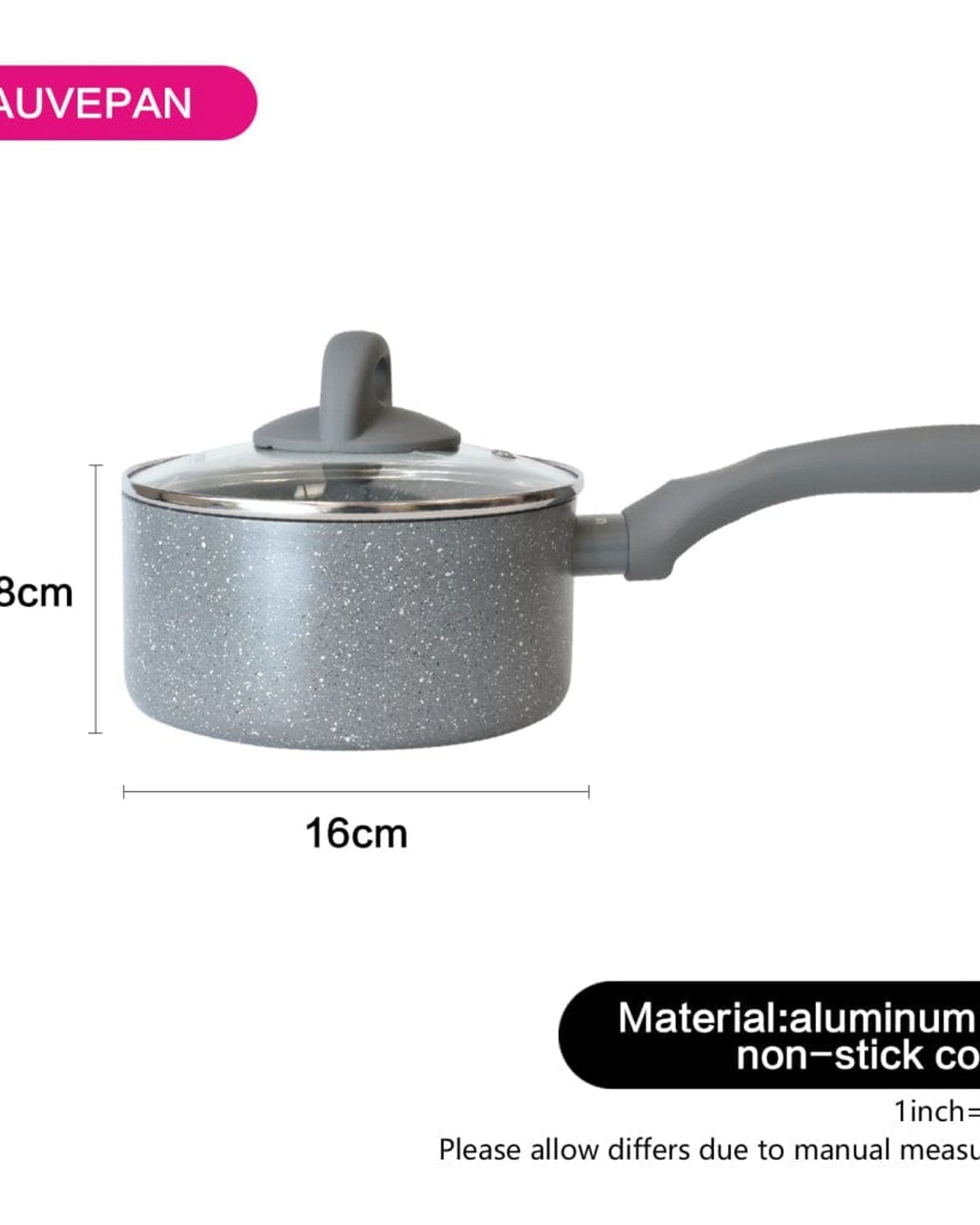 Fissman Saucepan Vulcano Aluminum Grey 16cm