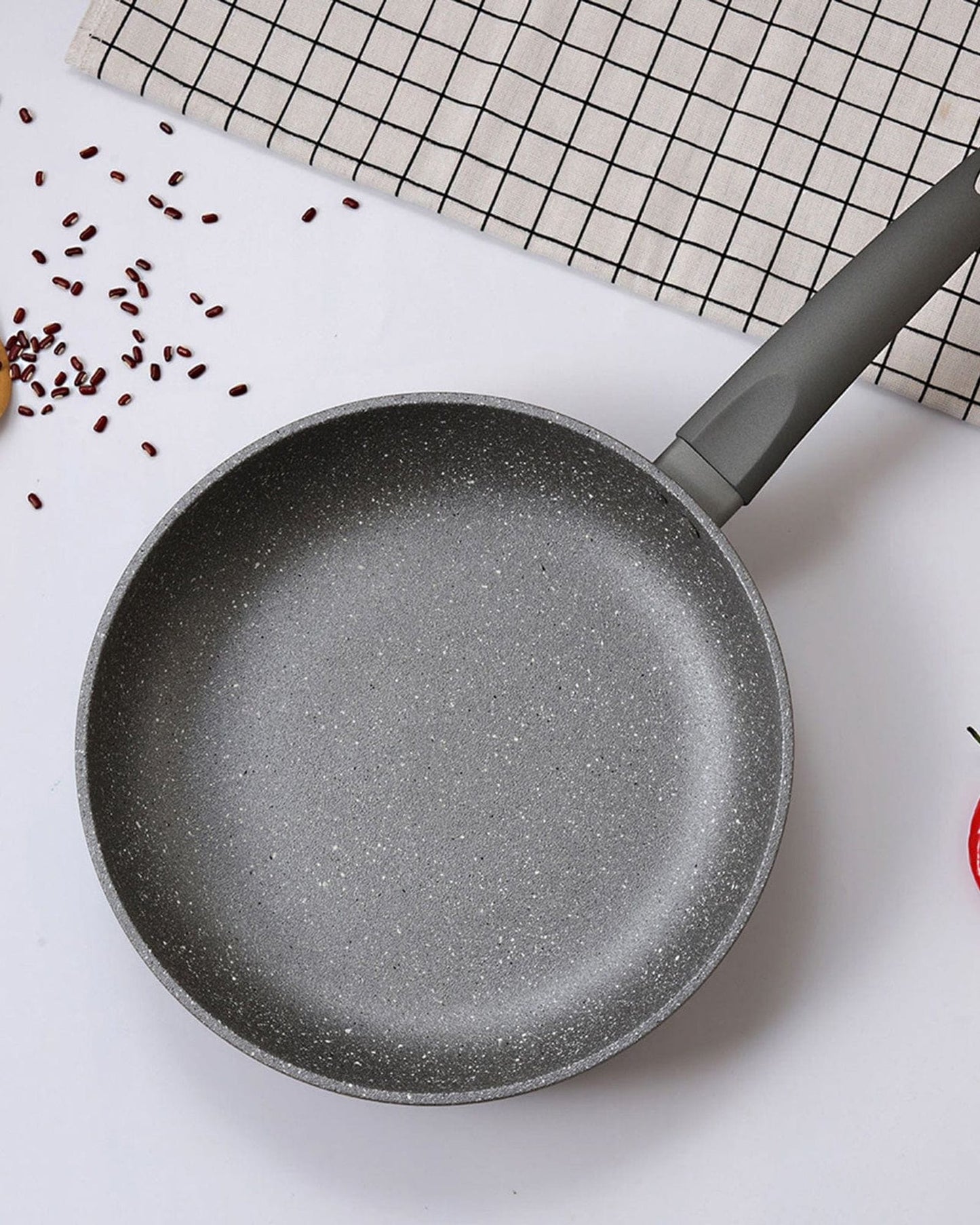 Fissman Deep Frying Pan Grey Stone Aluminum 20cm