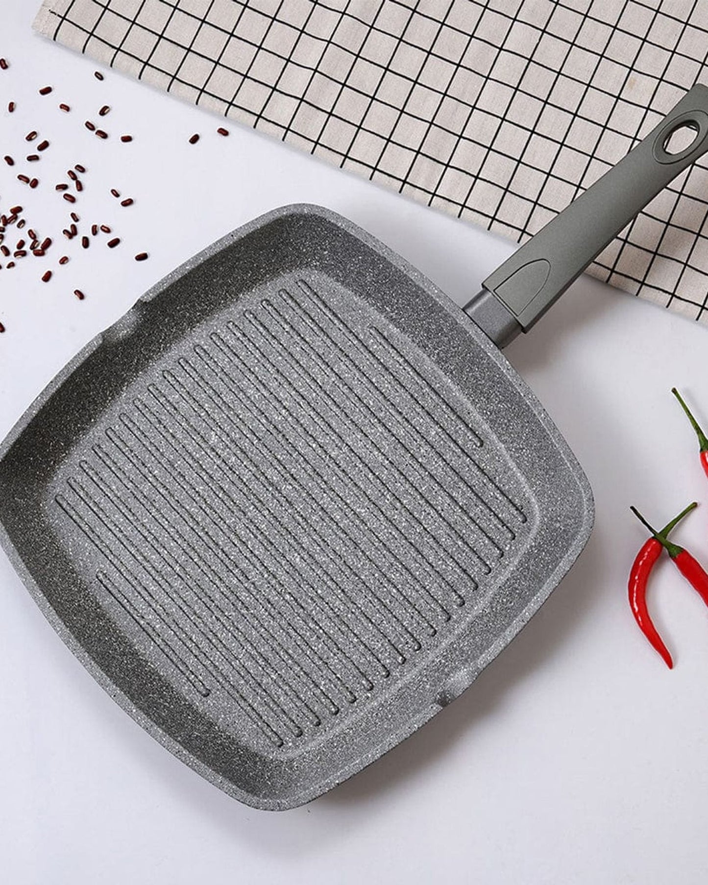 Fissman Grill Pan Stone Black 24cm