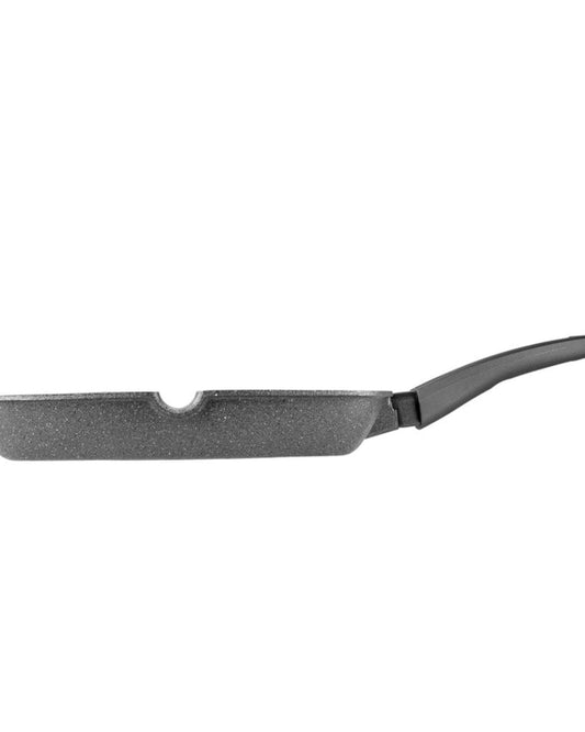 Fissman Square Grill Pan With Bakelite Handle Stone Series Non Stick Coating Platinum Black 28x4.3cm